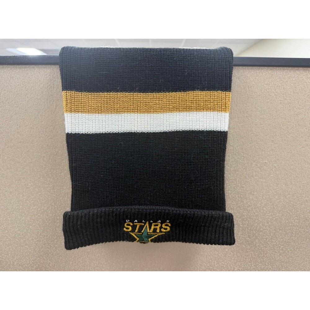 Rare Vintage Reebok Dallas Stars Knit Neck Tube/Gaiter - NHL Hockey - Black/Gold